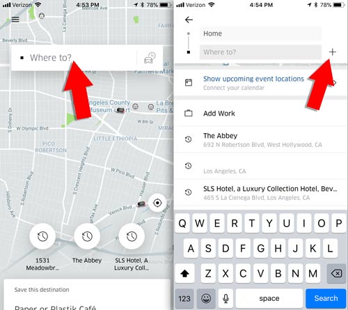 uber adds multiple stops feature