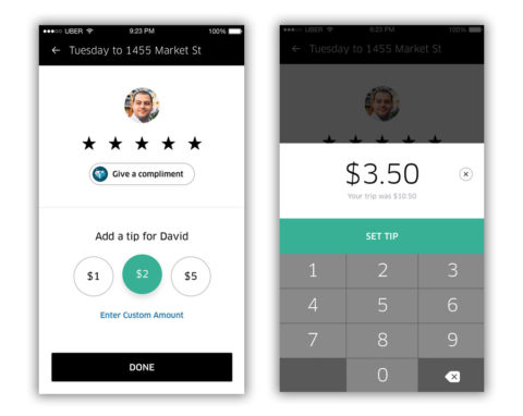 uber adds tips function