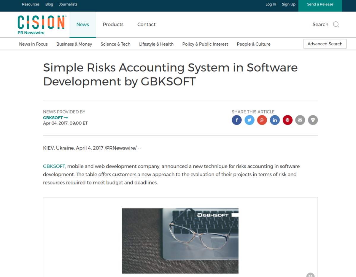 Risks Accounting System by GBKSOFT