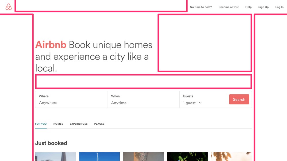 example of white space in airbnb