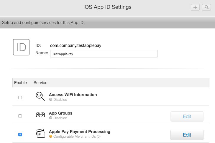 Apple Pay integration screenshot