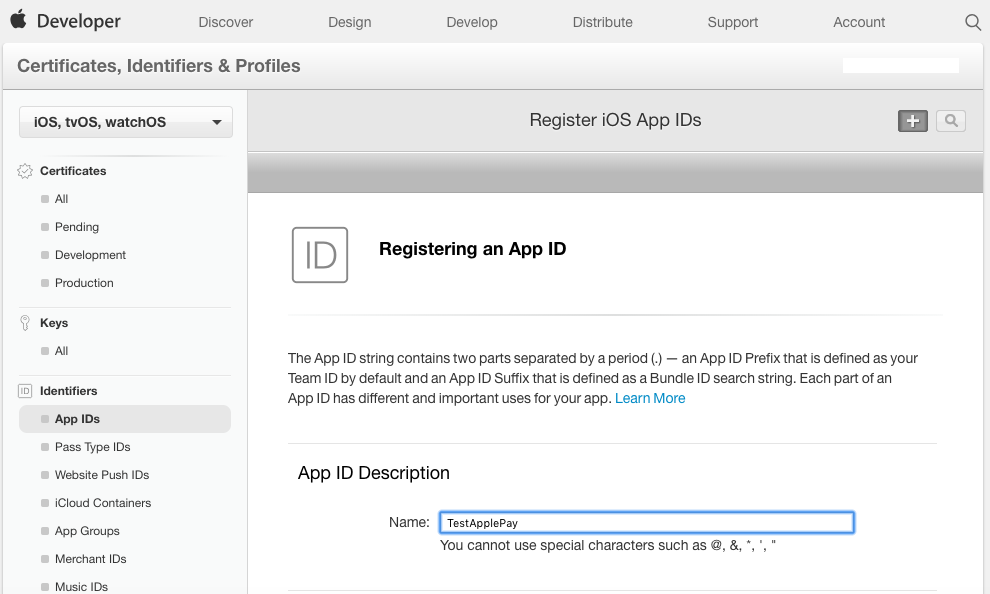 Apple Pay integration screenshot