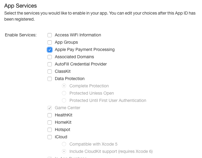 Apple Pay integration screenshot