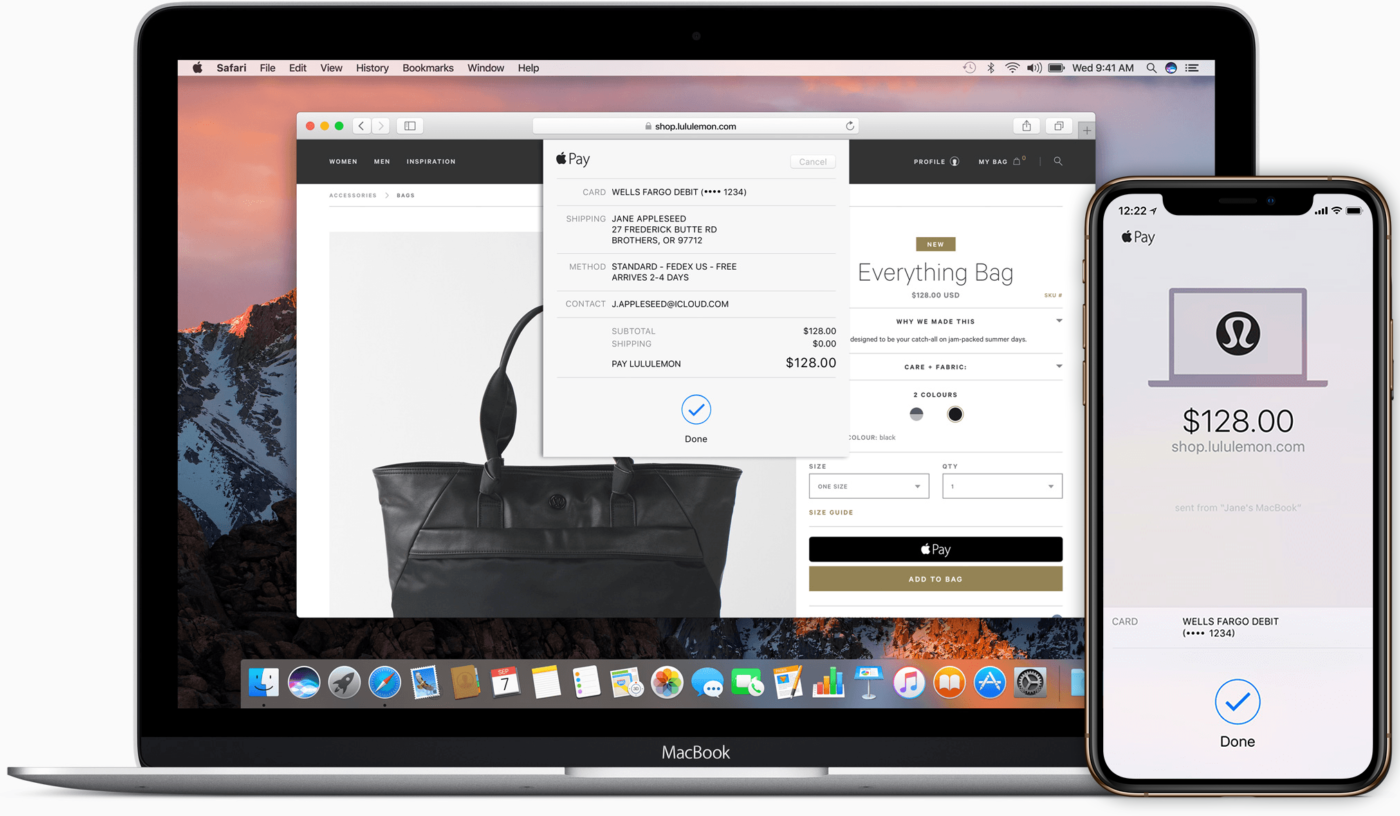 iPhone, IPad, MacBook with Apple Pay