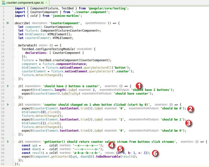 marble testing code
