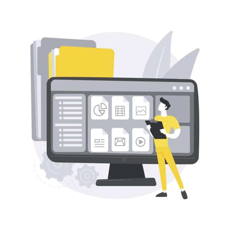 Person reviewing digital files on screen, symbolizing software documentation types