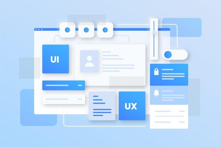 UI and UX design elements representing interface documentation in software development