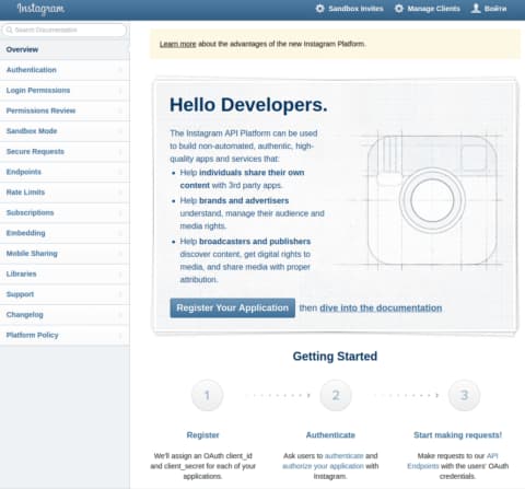 Instagram dev mode
