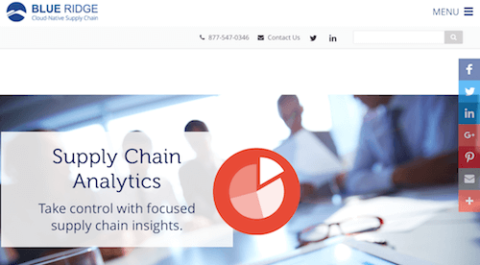 Blue Ridge Supply Chain Analytics screen