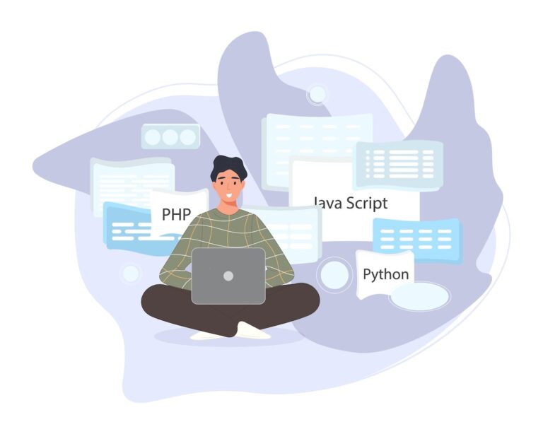 Photo of man during programming and web development