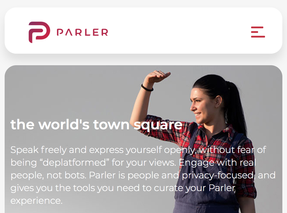 Parler messege to its users