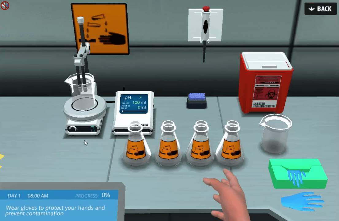 Screenshot of guide simulation software 
