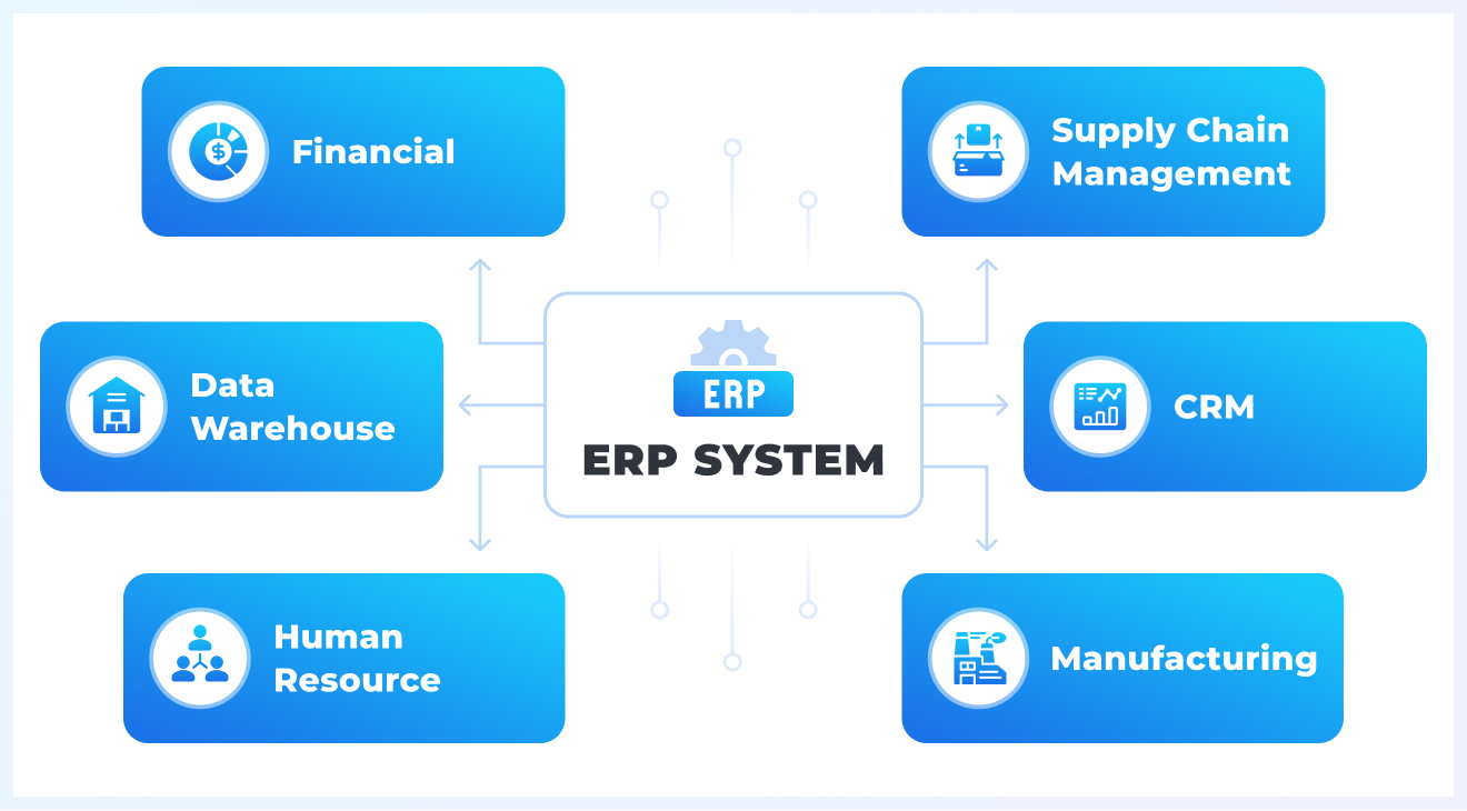 functions of custom ERP software