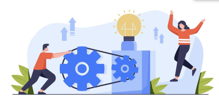Teamwork turning gears to spark ideas, symbolizing smooth vendor transition