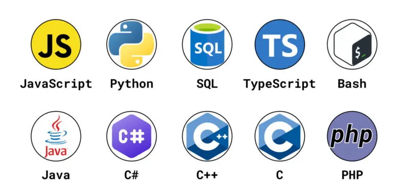 Image of popular programming languages in 2025
