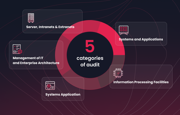 Image of Five categories of software vendor audit, including IT management and systems