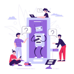 Image of AI chatbot in educational technology help students