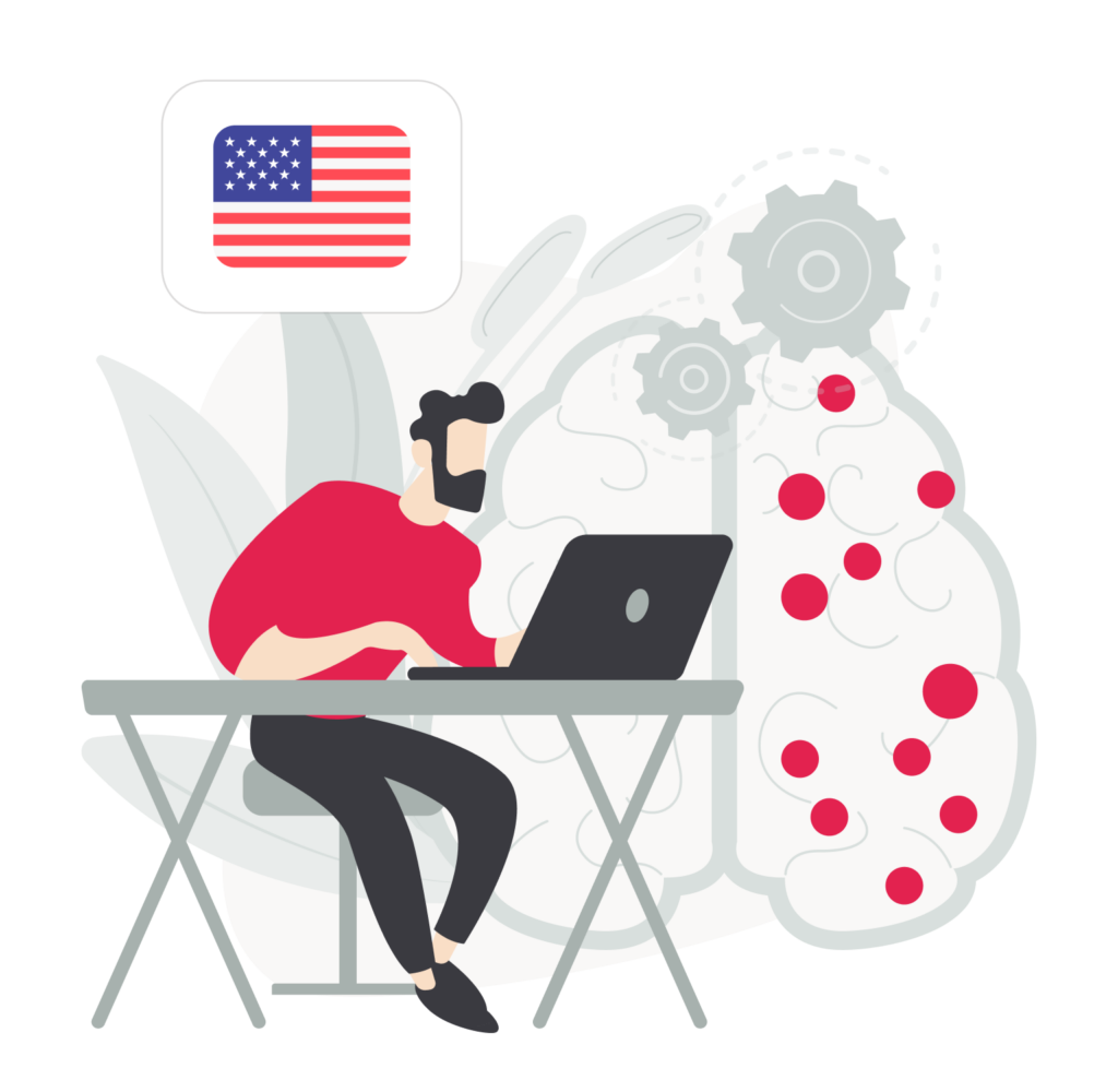 Image of man gives AI consultation in USA