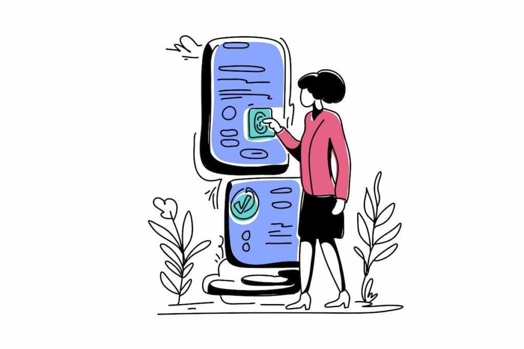 Image of Woman using single page application