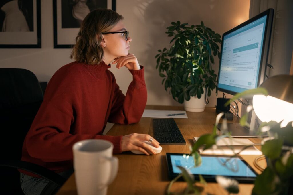 Image of Woman verifying offshore mobile app development