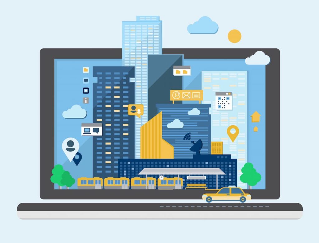 Image showing companies in the city having websites
